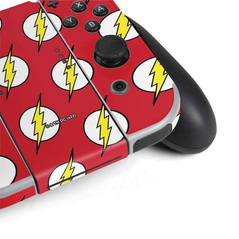 DC Comics The Flash Logo Pattern Nintendo Switch OLED (2021) Skin
